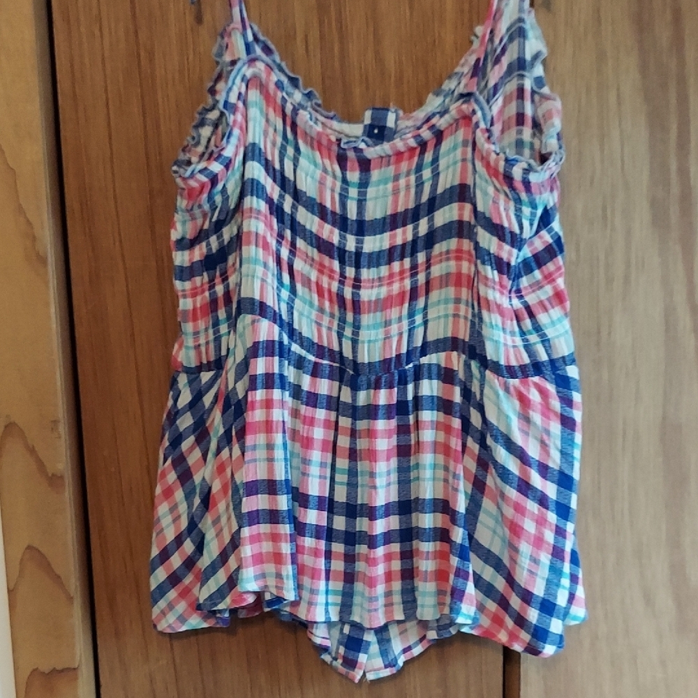Torrid Multicolor Plaid Ruffle Blouse - Picture 6 of 7